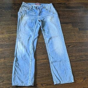 Denim Atelier 31 Straight Leg Button Detail Jeans